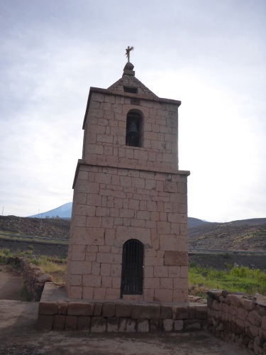The separate bell tower of the Tocanao church